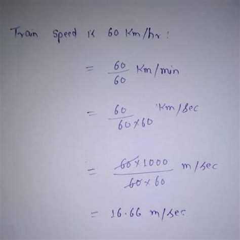 4. Express the following speeds in m/s (metres per second).(i) 60 km/hr ...