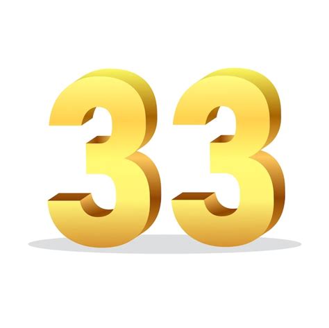 3d gold number 33 isolated vector design on white background | Premium ...