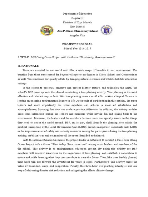 BSP - Tree Planting Proposal Project | PDF | Environmentalism | Risk Management