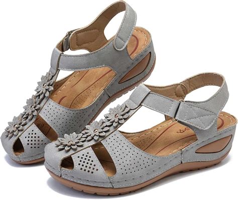 Buy Kinrui Women Cute Wedge Sandals, Bohemia Beach Platform Hollow Arch ...