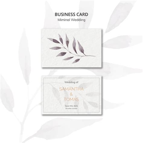 Minimal wedding invitation business card | Free PSD