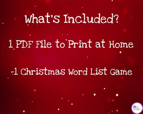 Christmas Word List, Christmas Printable Games for Kids, Christmas Word ...