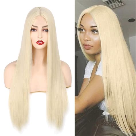 Long Blonde Wigs for Women Middle Part 613 Blonde India | Ubuy