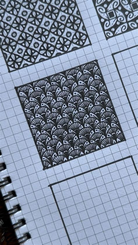 Zentangle pattern on grid book – Artofit