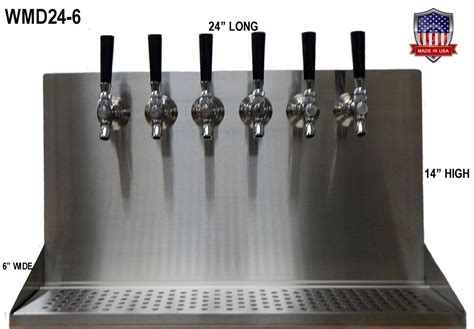 Wall Mount Beer Dispenser 6 Faucets- Steel Draft Beer Tower made in USA ...
