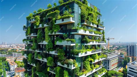 An apartment building covered in greenery | Premium AI-generated image