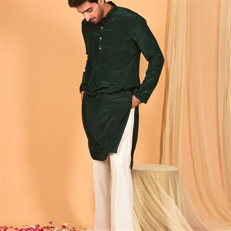 FOREST GREEN KURTA SET WITH PANTS – Laalzari