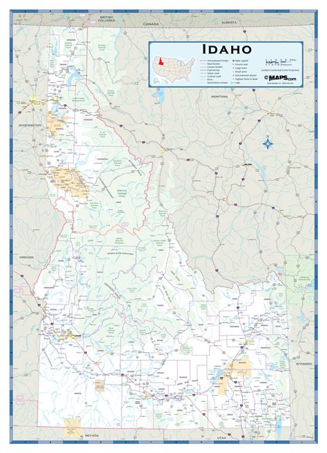 Idaho Highway Wall Map | Maps.com.com