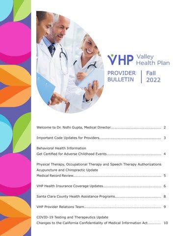 VHP Provider Bulletin Fall 2022 by Valley Health Plan - Issuu
