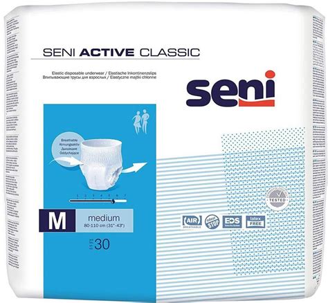 Seni Active Classic Adult Diapers - M - Buy 1 Seni PE Film, Cotton, Non ...