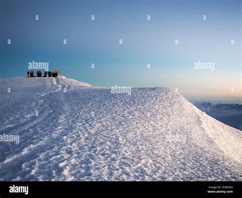 hikers on the ridge ascend mount kilimanjaro the tallest peak in africa ...