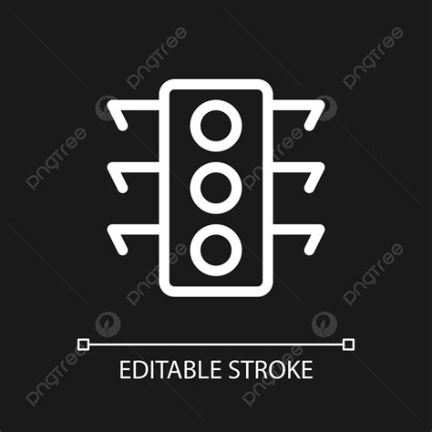 Linear Ui Icon Of A White Traffic Light With Pixelperfect Design For ...