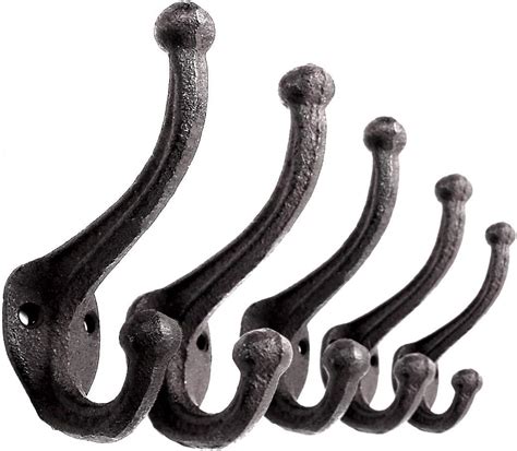 5-Pack Rustic Wall Hooks Heavy Duty. Cast Iron | Ubuy India
