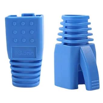 RIVER FOX® 100 Pack RJ45 BLUE Boot Cover, Cat6 Cat6A Cat7 Ethernet ...