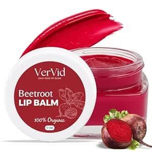 Buy VerVid Organic Beetroot Lip Balm for Pink Lips with Natural Tint ...