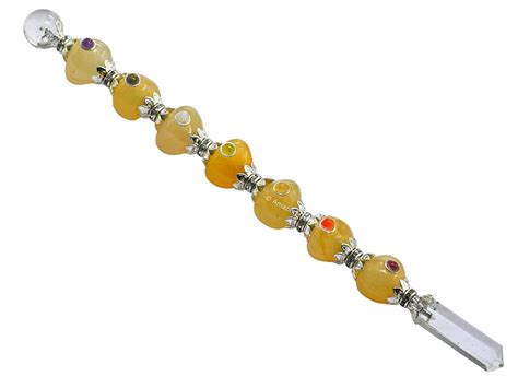 Amazon.com: Crystal Chakra Wand Healing Crystal Wands Witchcraft - Yellow Aventurine Tumbled ...