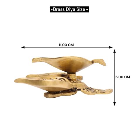 Brass 3 Leaf Shaped Oil Lamp – Traditional Pooja Diya – ArtyCraftz