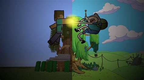 Download Minecraft Herobrine Adventure Time Finn Crossover Wallpaper ...