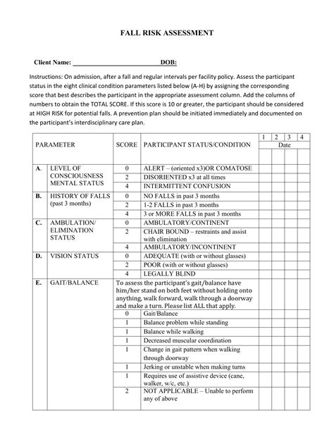 Fall Risk Assessment
