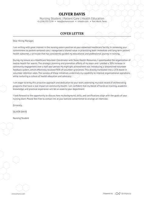 Cover Letter For Externship