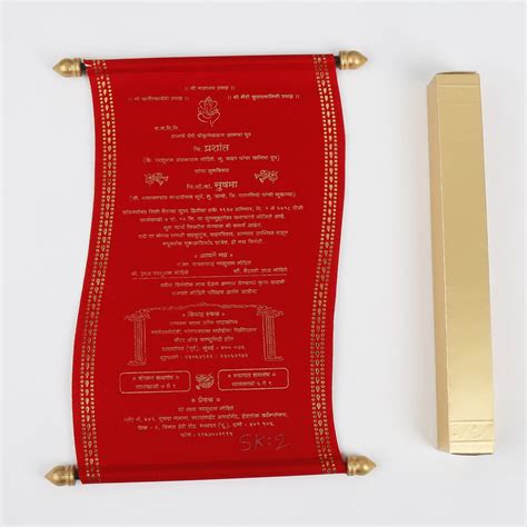 Buy JIMIT CARD Scroll Invitation Cards, Wedding Cards in Satin Fabric ...
