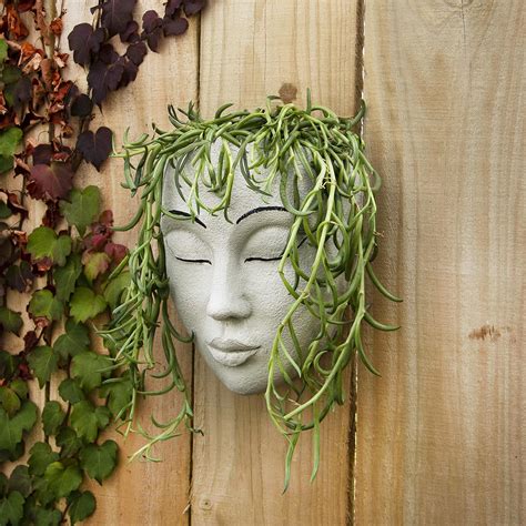 Meadow & Oak Head Planter/Wall Mounted/Outdoor Face Planter with ...