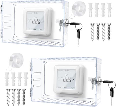 Amazon.com: 2Pcs Thermostat Lock Box With Key,Thermostat Cover With ...