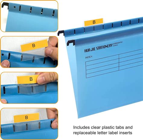 Suspension Files with Tabs and Card Inserts, A4 Polypropylene Filing ...