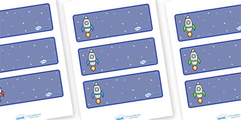 👉 Editable Drawer - Peg - Name Labels (Rockets) - Twinkl