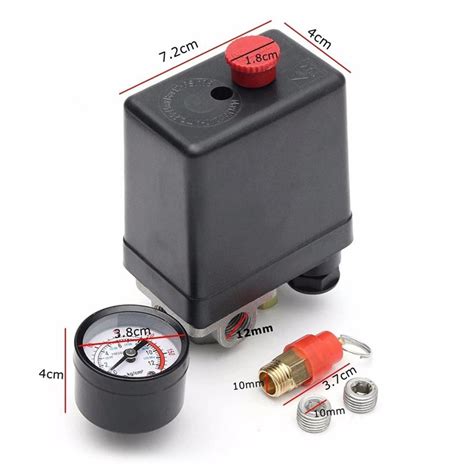Bar 1/4'' BSP Air Compressor Safety Valve Switch Control Valve Pressur ...