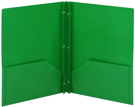 Apuakthei Poly Two-Pocket Folder, Three-Hole Punch Prong Fasteners ...