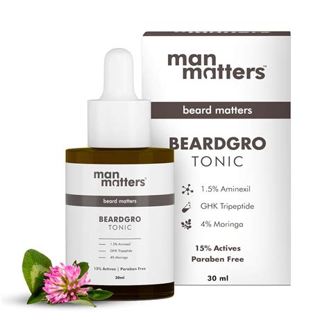 Man Matters BeardGro Tonic 30ml | 1.5% Aminexil, 4% Moringa, 4% Goksura ...
