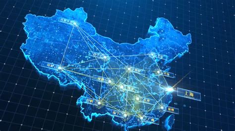中国科技地图辐射AE模板_炫图网