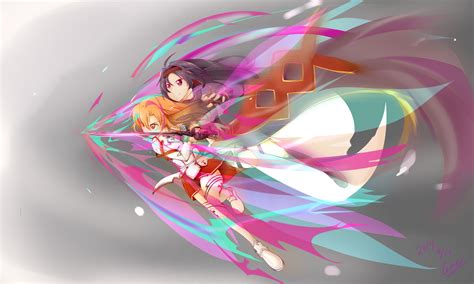 Sword Art Online II HD: Yuuki Konno & Asuna Yuuki Dynamic Duel Wallpaper