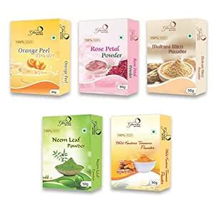 Glowious 5-in-1 Skin Care Combo Pack - Orange Peel, Neem Leaf, Rose ...