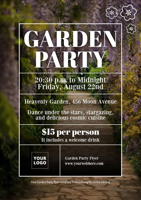 Editable Garden Party Invitation Templates