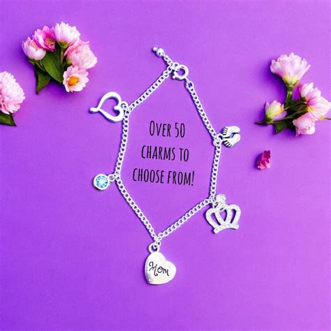 Mothers Day Charm Bracelet / Custom Jewelry / Silver Toned ...