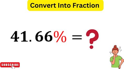 Convert 41.66% as a fraction | Write 41.66% as a fraction - YouTube