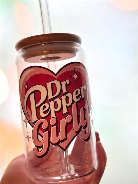 Dr Pepper Girly Glass Cup 16oz - Etsy in 2025 | Stuffed peppers, Dr ...