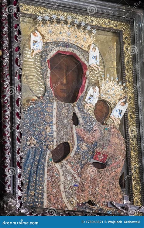 Wonderful Image of the Black Madonna of Czestochowa Editorial Photo ...