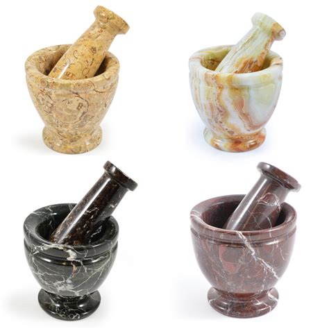 Mini Marble Pestles & Mortars - British Fossils