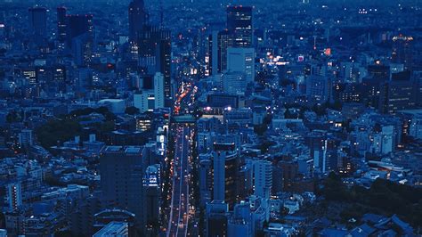 Wallpaper city, aerial view, evening, architecture, overview, tokyo ...