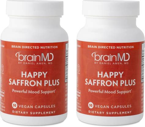 BRAINMD Dr Amen Happy Saffron plus - 90 Capsules, Pack of 2 - with Saf ...