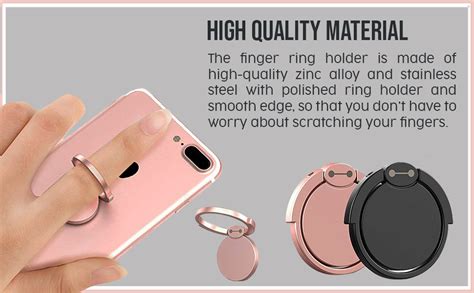 HASTHIP® Phone Ring Holder 2pack/Cell Phone Mount Stand, Metal Finger ...