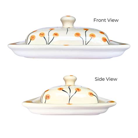 Amoorcart Ceramic Butter Dish Butter Box with lid, Large Butter Tray ...