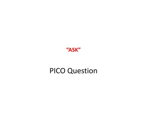 PICO question | PDF