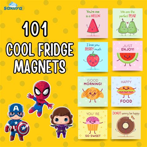 Cool DIY 101 Fridge Magnets- Badges for kids-Pintables pdf file- Not a ...
