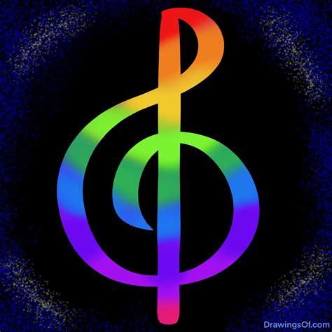 How to Draw a Treble Clef Music Symbol - Drawings Of...