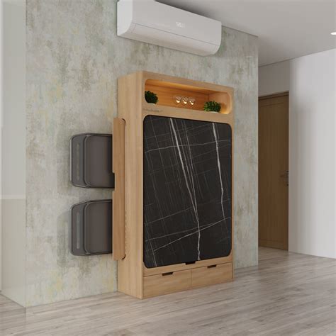 Bristo Dining Table with Chair Storage (4x3) – InvisibleBed.com