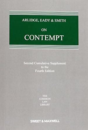 Buy Arlidge, Eady & Smith on Contempt (2nd Supplement) Book Online at ...